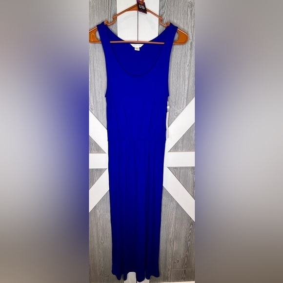 019. NWT CASLON Blue Maxi Dress Side Slit XS - Picture 3 of 11